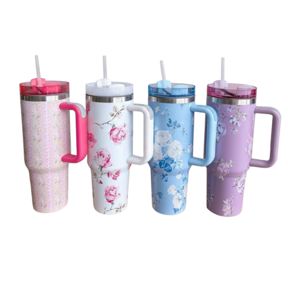 Floral Fun Vacuum Insulated Tumbler with Lid (1200ml)
