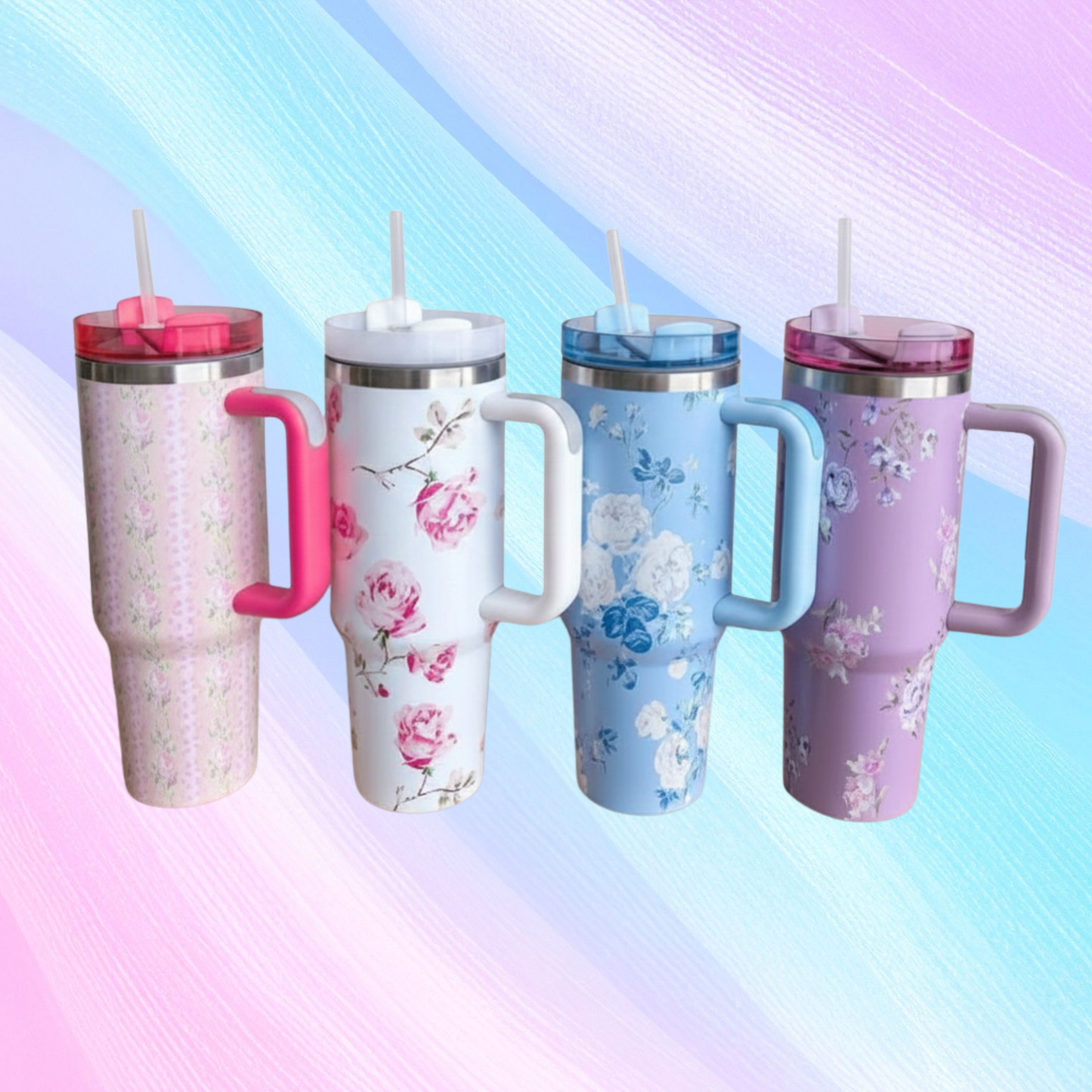 Floral Fun Vacuum Insulated Tumbler with Lid (1200ml)