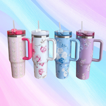 Floral Fun Vacuum Insulated Tumbler with Lid (1200ml)
