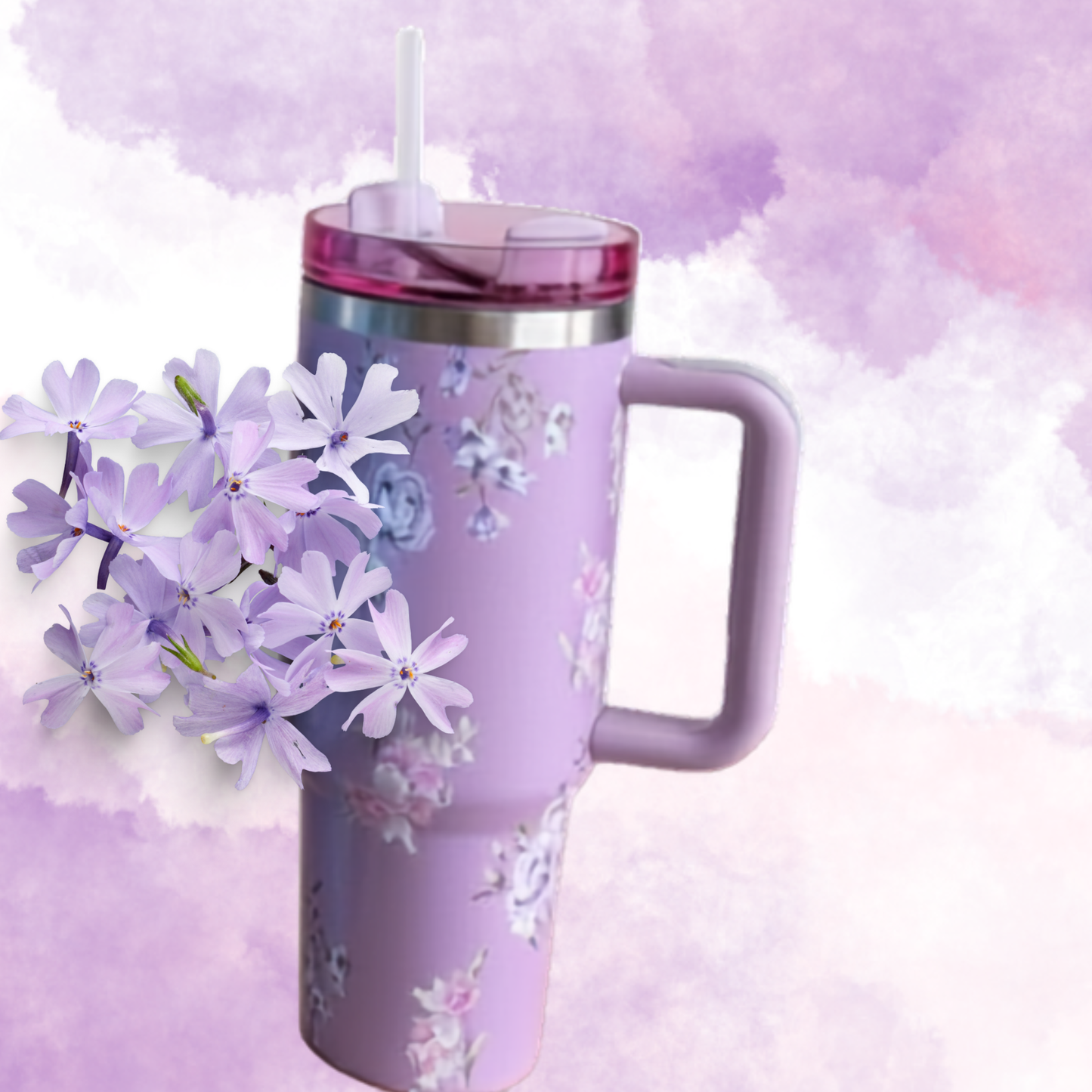 Floral Fun Vacuum Insulated Tumbler with Lid (1200ml)