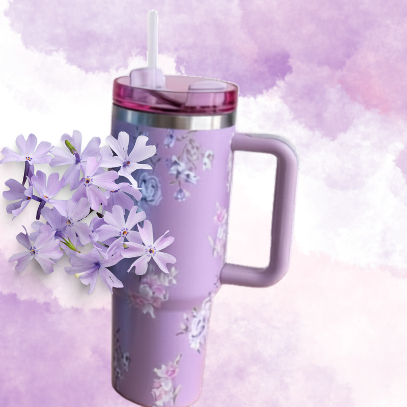Floral Fun Vacuum Insulated Tumbler with Lid (1200ml)