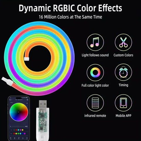LED RGB Indoor Strip Light With Remote Control (5m) - Alt View