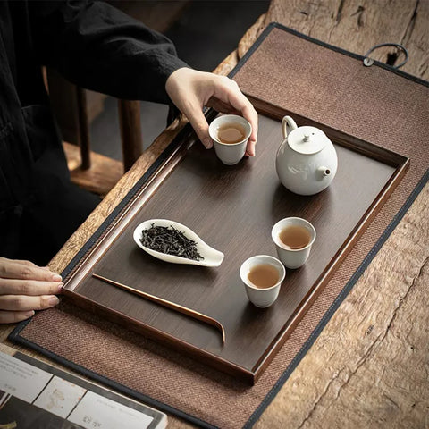 Dark Bamboo Nesting Tray Set (3 pcs) - Alt View