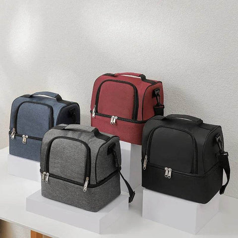 Large Capacity Square Lunch Bags (Red Only) - Alt View