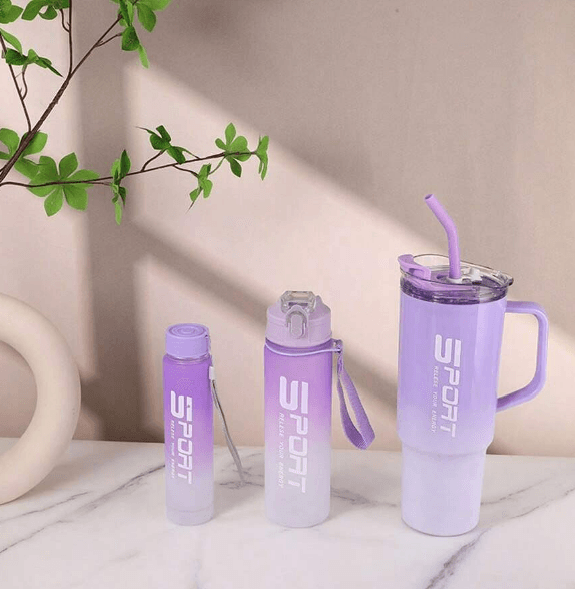 3in1 Plastic Water Bottle Set - DMC Wholesale