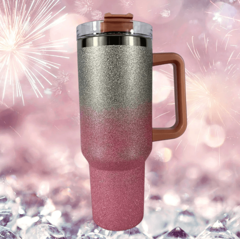Stainless Steel Vacuum Insulated Glitter Tumbler with Lid (1200ml) - Limited Stock Available