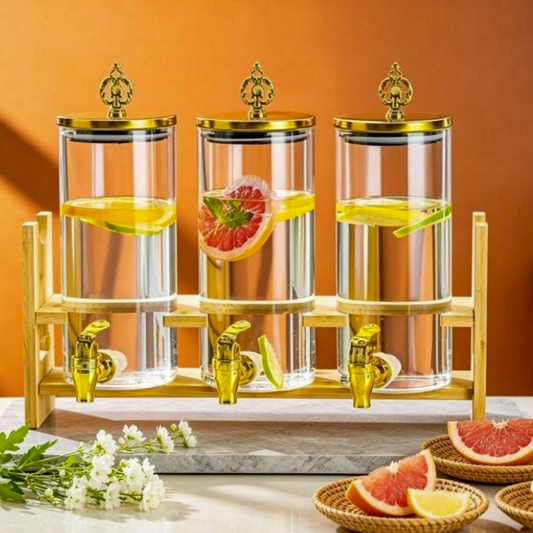 Luxury Triple Glass Beverage Dispenser (1.8L)(3 pcs)