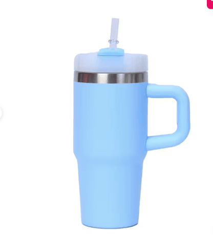 Mini Stainless Steel Flask with Handle and Straw (600ml) - DMC Wholesale