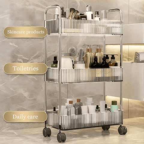 Multifunctional Home Storage Acrylic Trolley (3 Tier) - Alt View