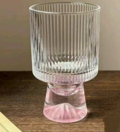 Elegant Snowy Mountain Striped Glass Tumblers Set (300ml)(6 pcs)