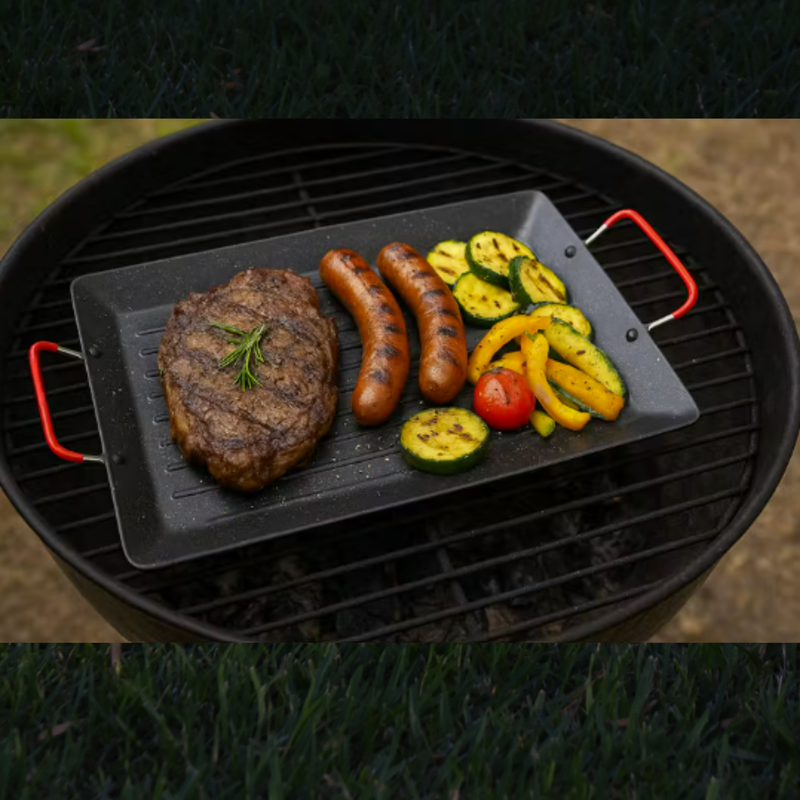 Large Non-Stick Metal Grill Pan (42x27cm)