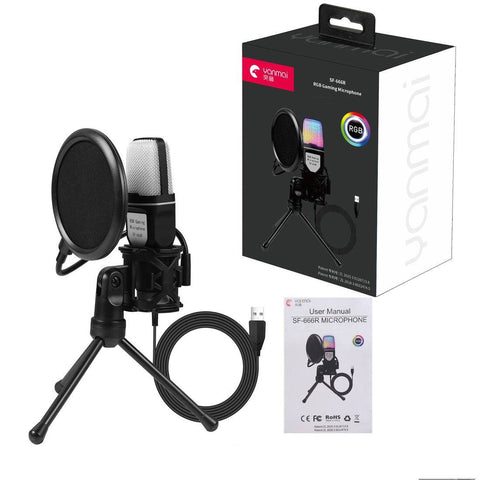 Full RGB Capacitor Desktop Microphone - Alt View