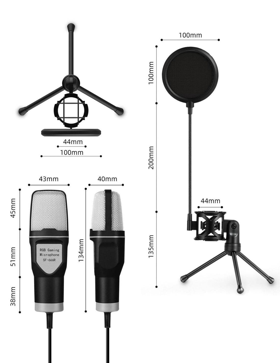 Full RGB Capacitor Desktop Microphone - DMC Wholesale