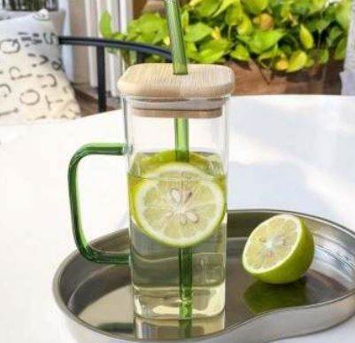 Clear Glassware Mug With Straw - DMC Wholesale