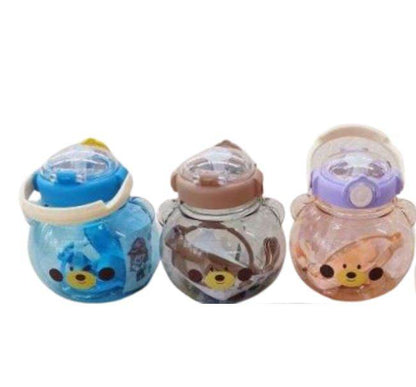 Cute Cartoon Bear Straw Bottle (1L) - DMC Wholesale