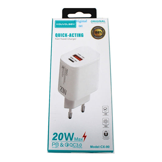 Kouvolsen Quick-Acting 20W Fast Travel Charger