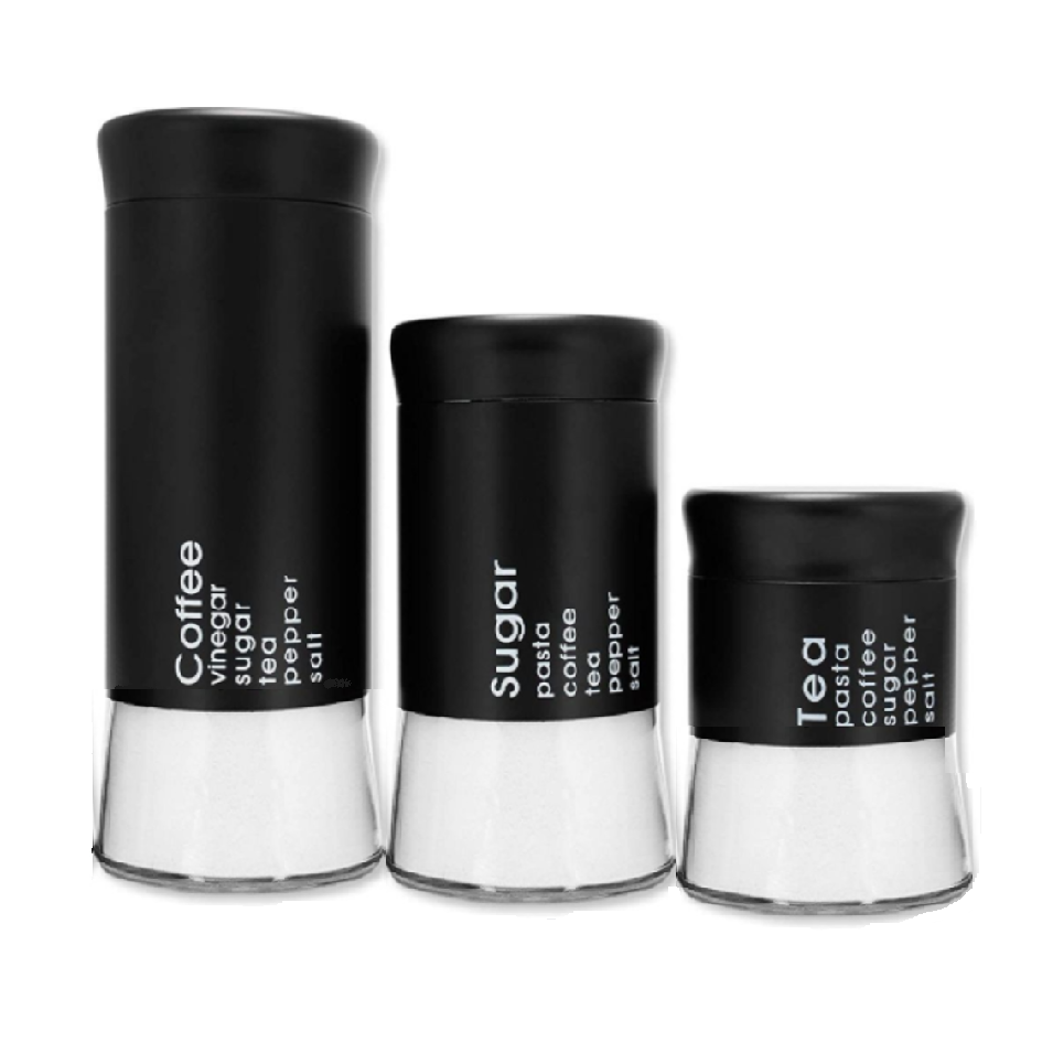 Modern Glass Coffee Sugar And Tea Container Set