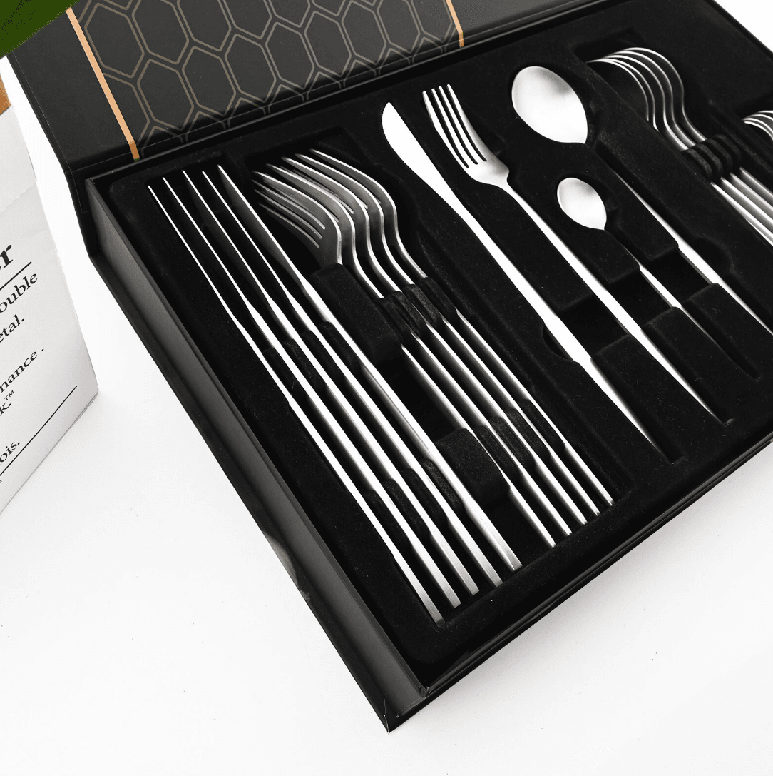 Polished Cutlery Set (24 pcs)(Silver) - DMC Wholesale