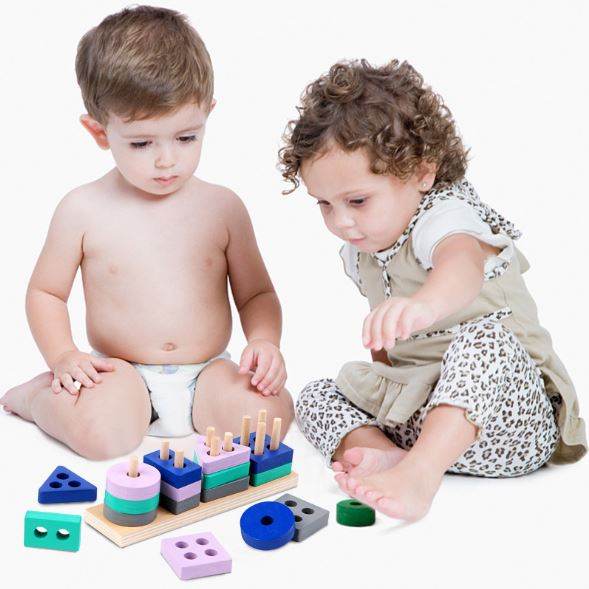 Super Tiny Wooden Sorting And Stacking Toy - DMC Wholesale