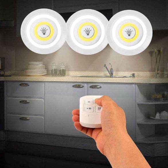 LED Light With Remote Control (3 pcs) - DMC Wholesale