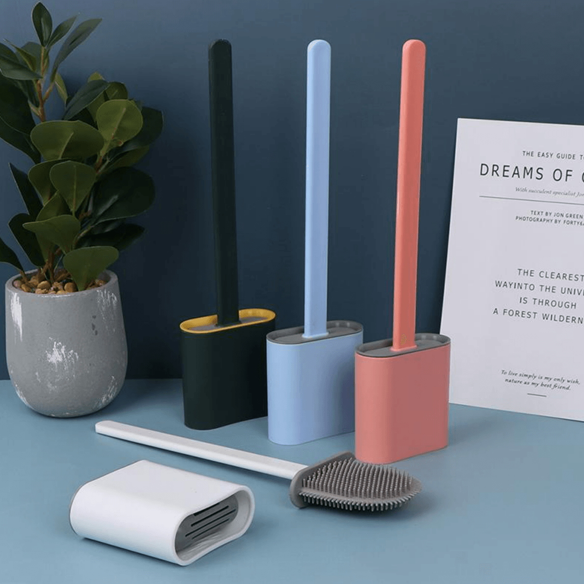 Silicone Flex Toilet Brush With Holder - DMC Wholesale