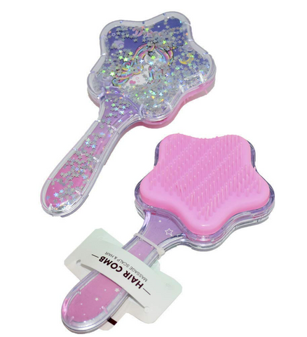 Girls Star Unicorn Glittery Hair Brush (17cm)