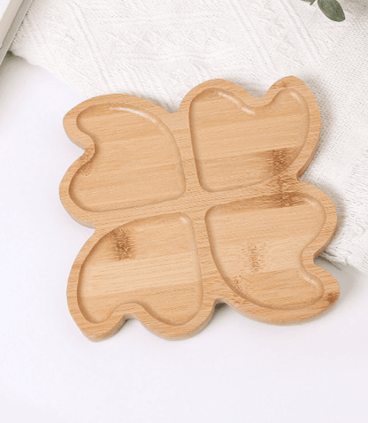 4 Grids Divided Bamboo Snack Plate - DMC Wholesale