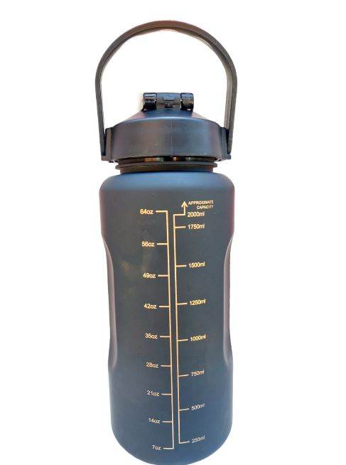 Motivational Bottle (2L)(Black) - DMC Wholesale