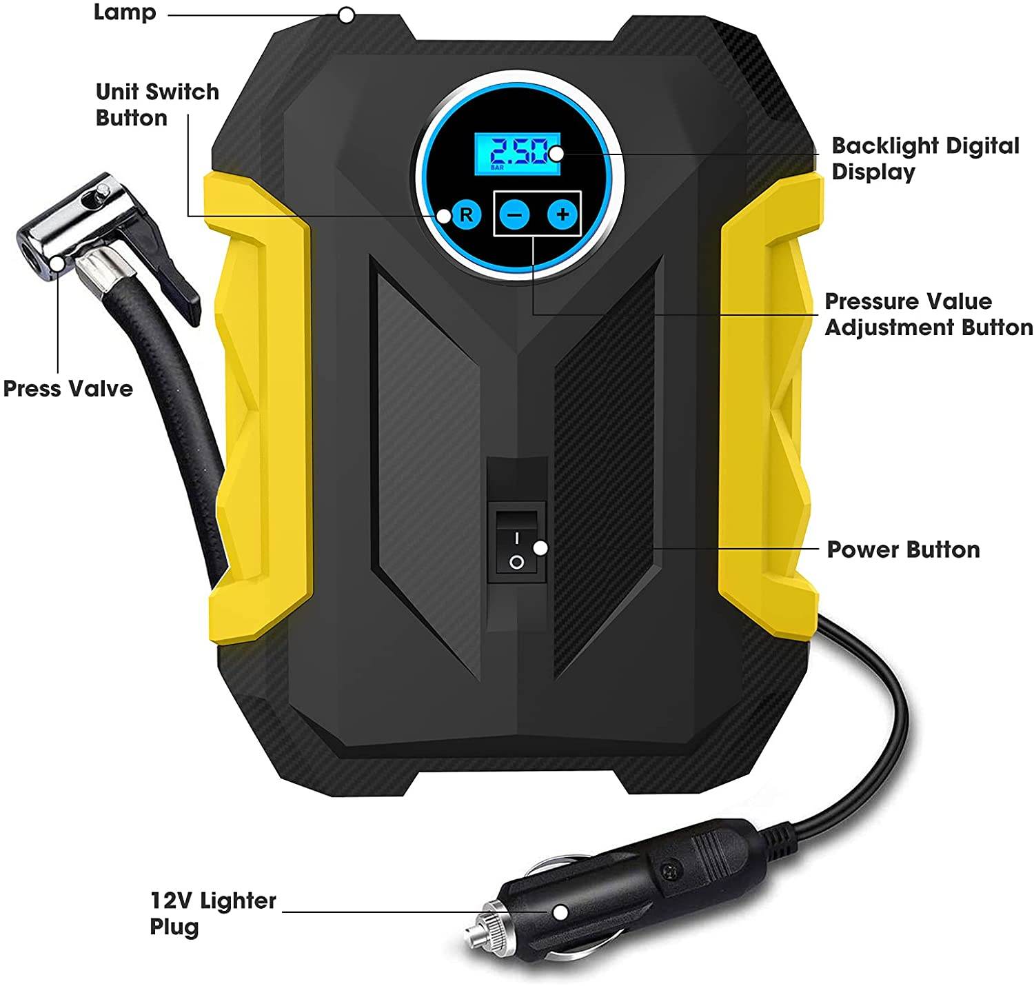 Digital Air Compressor (DC 12V) - DMC Wholesale