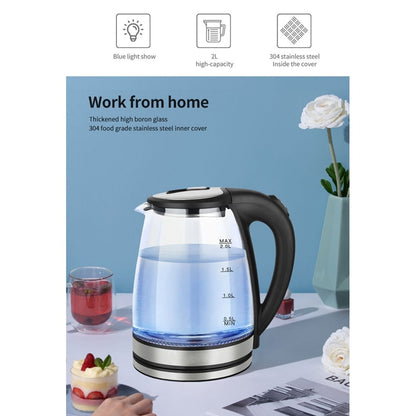 Glass LED Light Kettle (2L)(Stainless Steel)