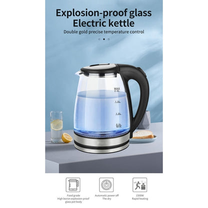 Glass LED Light Kettle (2L)(Stainless Steel)