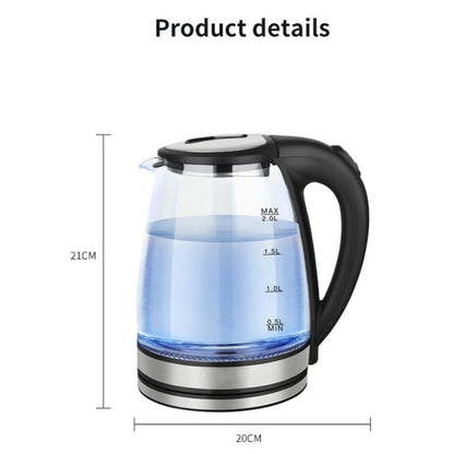 Glass LED Light Kettle (2L)(Stainless Steel)