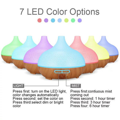 Ultrasonic Air Humidifier Essential Oil Diffuser (550ml)