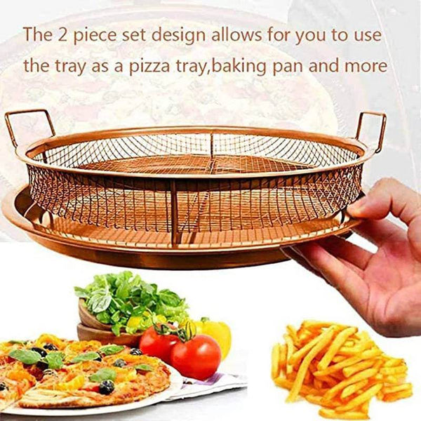 Round Copper Chef Crisper Over Fryer