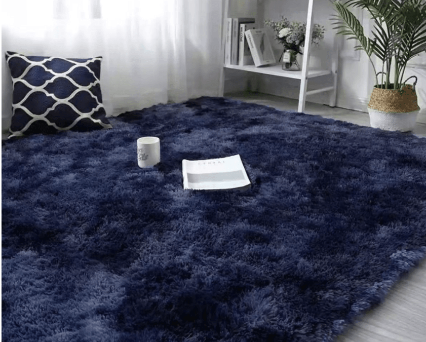 Colourful Fluffy Shag Runner (Navy) - DMC Wholesale