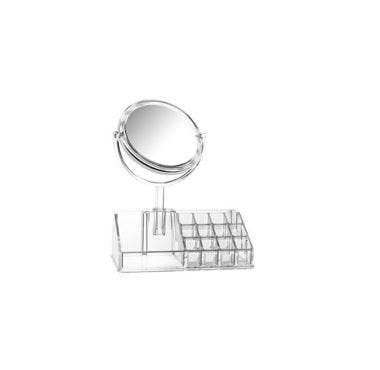 Make Up Organiser with Mirror (16 Grid) - DMC Wholesale