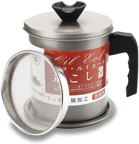 Oil Keeper Can with Fine Mesh Strainer (1.4L)